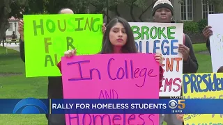 Activist Rally On Behalf Of Homeless Students At San Jose State