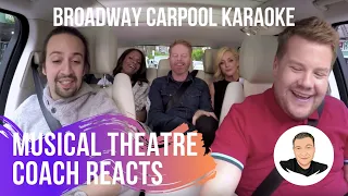 Musical Theatre Coach Reacts (BROADWAY CARPOOL KARAOKE)