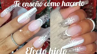 COMO HACER UÑAS EFECTO HIELO! Fácil y rápido paso a paso (Recreando)