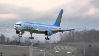 [HD] *RARE* Uzbekistan Boeing 757-200 landing at Geneva/GVA/LSGG