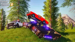 Police CHASE the General Lee (Escapes) | Roleplay | Farming Simulator 19