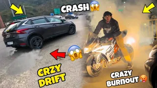 Crazy Drift on Hyundai i20😱|| Burnout on my KTM Rc390😍|| Live Crash😰