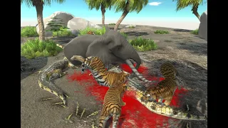 Animals/Reptiles Hunt on An Island|Animal Revolt Battle Simulator