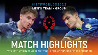 Highlights | Jules Rolland (PRA) vs Shokhrukh Iskandarov (UZB) | WT Grps | #ITTFWorlds2022