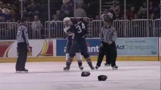 Evans, Oystrick fights; Barons 4, Rivermen 1