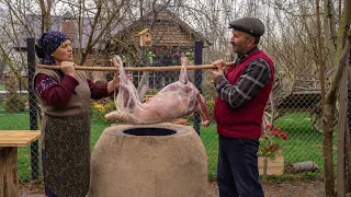 Roasting a Whole of Lamb in Tandoor Oven