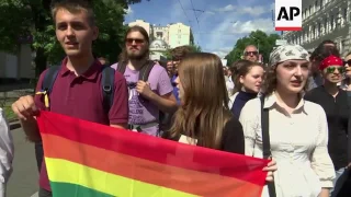 Gay pride march in central Kiev