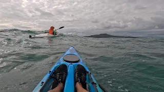 Choppy sea to Rangitoto island - Surfski RS52