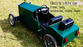 Homemade electric go kart for kids in vintage style - part 2 - frame, body, suspension, engine