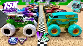 Toy Diecast Monster Truck Racing Tournament | Round #25 | Spin Master MONSTER JAM Series #8 🆚 #23