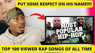 Top 100 Most Viewed Rap Songs Of All Time | PUT RESPECT ON HIS NAME!!