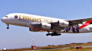 Emirates Airbus A380 Takeoff from LCA - PSG FC Special Livery - DIVERTED! - Close Views