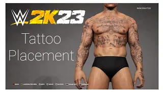 Messing around with some tattoo placements on CAW's in WWE 2K23 (XBOX) Tattoo Placement