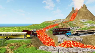 Cars vs Lava Crosses Road #2 😱 — BeamNG.Drive — Rescind Gaming