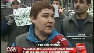 C5N - SOCIEDAD: LA PLANTA AUTOPARTISTA DE LEAR POR DENTRO HABLAN LOS TRABAJADORES