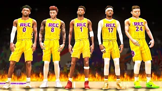 FIVE 7'1 DEMIGOD CENTER BUILDS TAKEOVER THE REC CENTER.. (NBA 2K24)