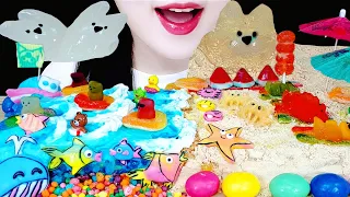 ASMR크림치즈케이크먹방 젤리탕후루 푸냥이푸딩젤리 먹는클레이 동결건조지구젤리  cream cheese cake Eating jelly MUKBANG