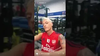 Boateng gym with Arsenal players Mesut ozil new haircut