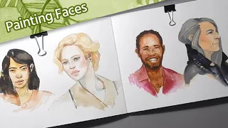 [ How to Paint FACES in Watercolor & Gouache ] 🎨🖌 // Portrait Painting Tutorial // Mary Sanche