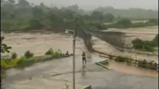 Hurricane Fiona washes away bridge in Utuado, Puerto Rico