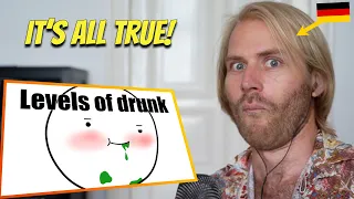 German reacts to "The 7 Levels of Drunk"