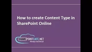 How to create content type in SharePoint Online?