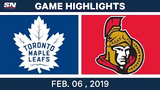 NHL Highlights | Senators vs. Maple Leafs - Feb. 6, 2019