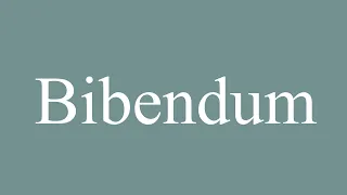 How to Pronounce ''Bibendum'' Correctly in French