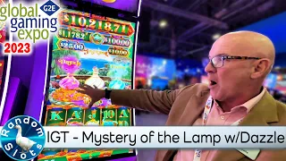 #G2E2023 IGT    Mystery of the Lamp with Dazzle Slot Machine Preview