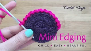 Crochet Quick Tip #4: How to crochet a mini edging on a flat round or coaster for beginners