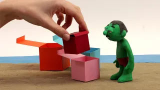 DibusYmas Boxes 💕Superhero Play Doh Stop motion cartoons