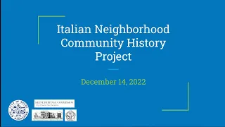 Italian Neighborhood Community History Project