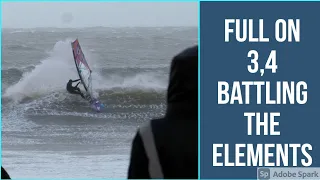 Full on 3,4 battling the element's with Marc Paré,Windsurf Video Cold Hawaii Denmark,2020 log18/11.