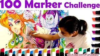Art Challenge: Color with 100 Markers! | Mei Yu - Fun2draw | Inspirational Art Challenge Ideas