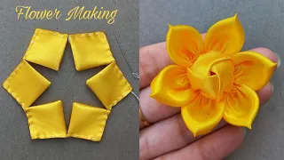 DIY: How to make an adorable fabric rose flower in just few minutes! | DIY Flower