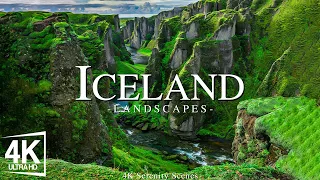 FLYING OVER ICELAND - Relaxing Music With Beautiful Natural Landscape - Videos 4K