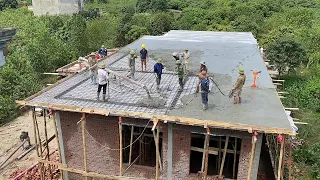 Amazing worker concrete roof construction skills - techniques in building reinforced concrete roofs