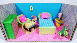 Mini Bedroom | DIY Cardboard | How to Make a Miniature Bedroom