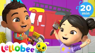 Learn Color and Paint the Barn🎨🖌️ | Lellobee City Farm | Kids Cartoons | Moonbug Kids