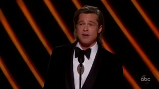 Brad Pitt Oscars Speech After Winning Best Supporting Actor - Oscars 2/9/20