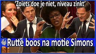 Mark Rutte boos na 'verschrikkelijke & onbeschaafde' motie Sylvana Simons - Debat Tweede Kamer