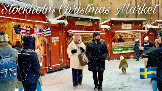 [4K]🇸🇪Stockholm Christmas Market 2023🎄🎅| Old Town Square | Stockholm getting ready for Christmas