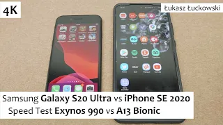 Samsung Galaxy S20 Ultra vs iPhone SE 2020 ❗❗❗ | Speed Test | Exynos 990 vs A13 Bionic