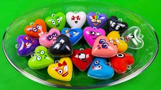 Numberblocks - Looking Clay With Mini Heart Coloring !! Satisfying Video ASMR