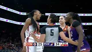 Players SEPARATED Bonner YELLS At Defender For Pushing Her Down | Phoenix Mercury vs Connecticut Sun