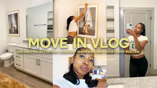 Brand New Apartment Move In Vlog pt. 1 | Luxury bathroom decor + Grocery shopping + MORE 🎀