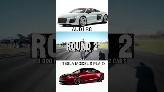 Audi R8 vs Tesla S Plaid #carracing #audir8 #teslaplaid #shorts #short #teslamodels #shortvideo