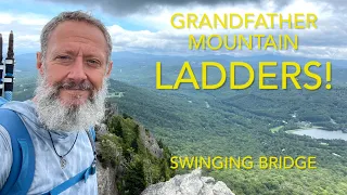 Grandfather Mountain | hiking to the swinging bridge with ladders and cables!