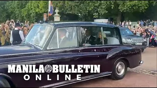 King Charles III and Camilla arrive at Buckingham Palace after Queen's death