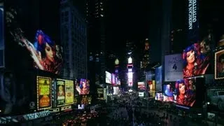 Björk's "Mutual Core" in Times Square